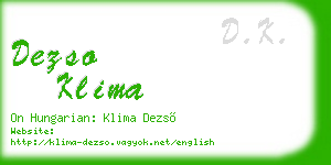 dezso klima business card